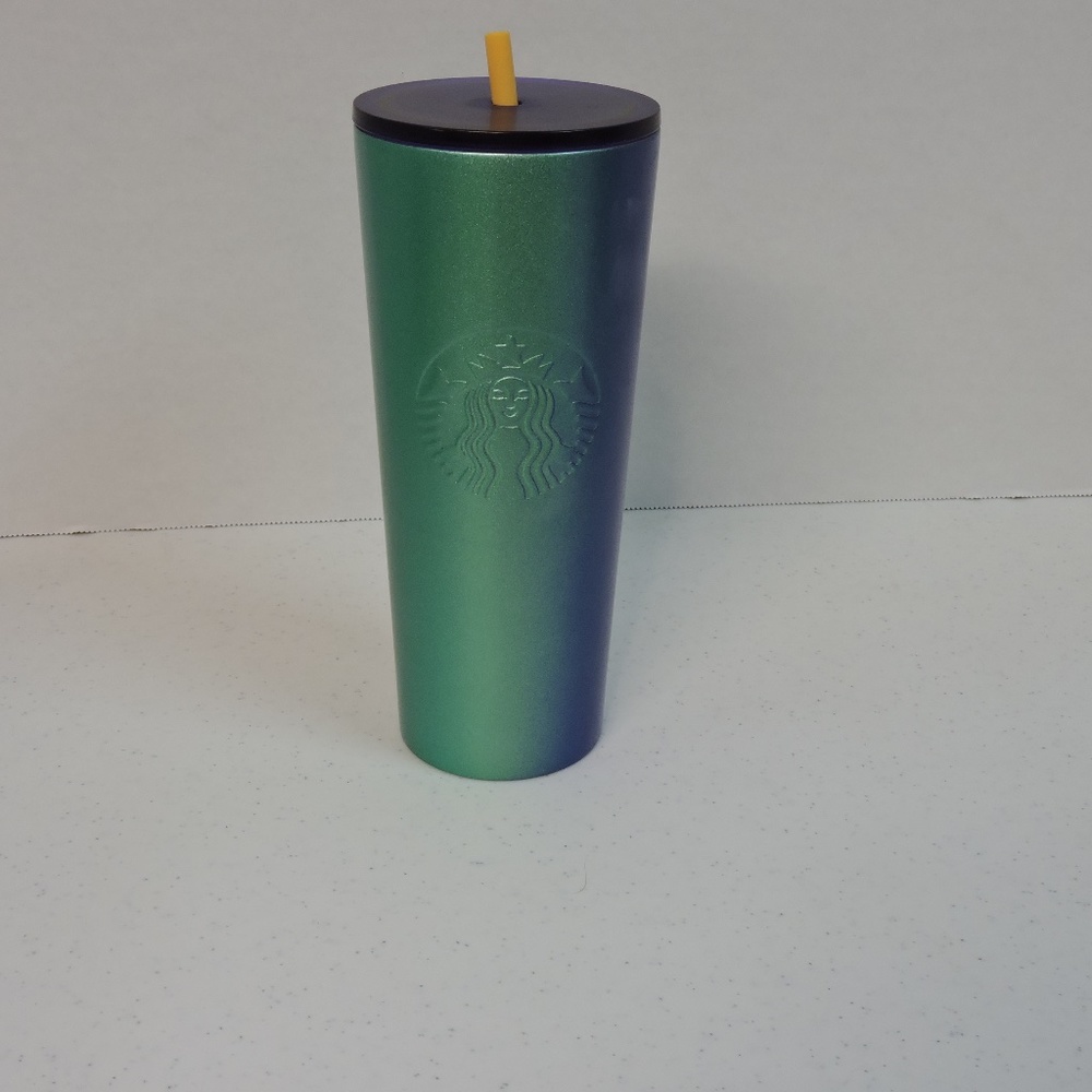 Starbucks 2020 Teal & Blue Stainless Steel Tumbler 24oz Used
